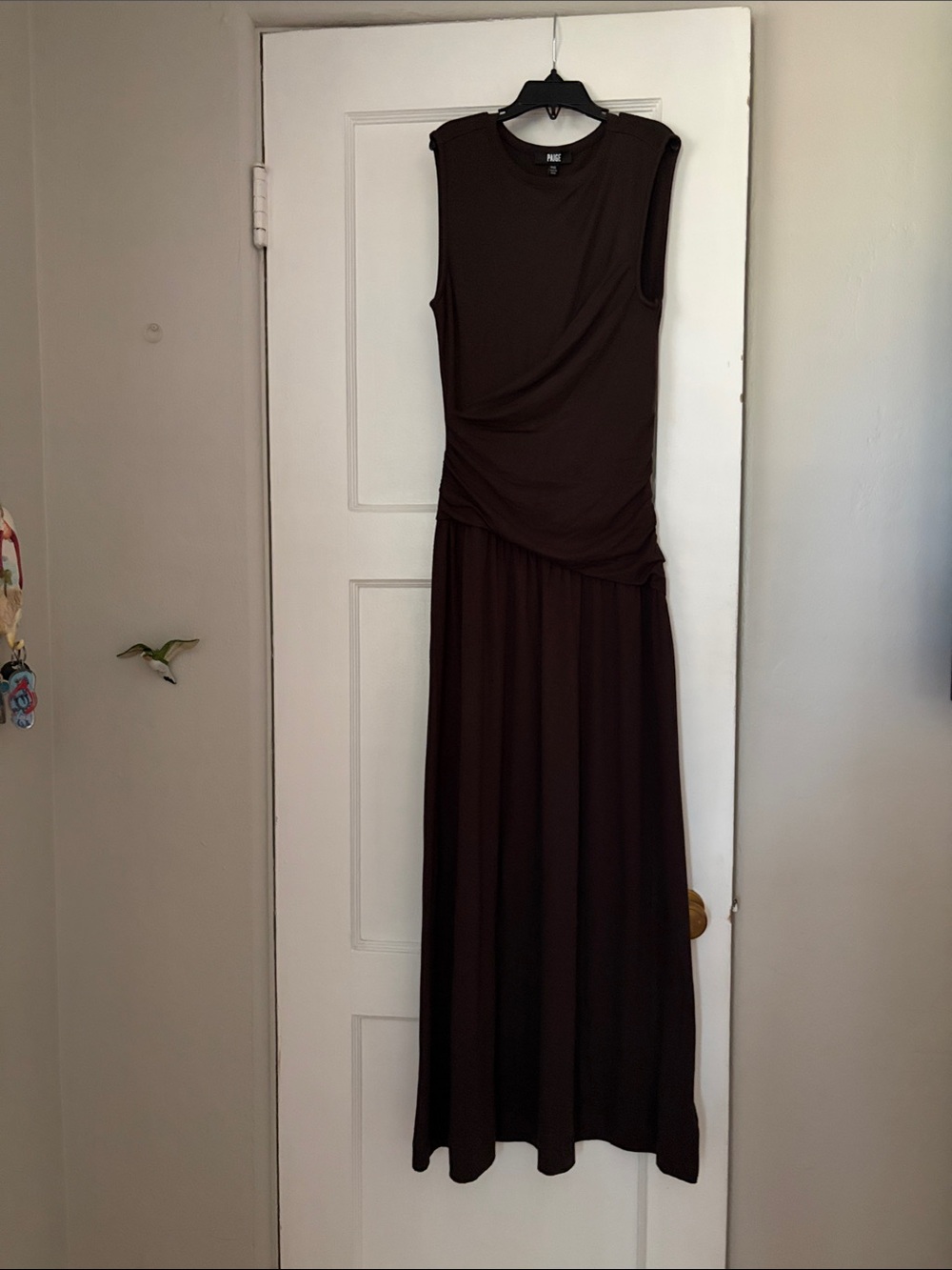PAIGE Dark Brown Sleeveless Maxi Dress